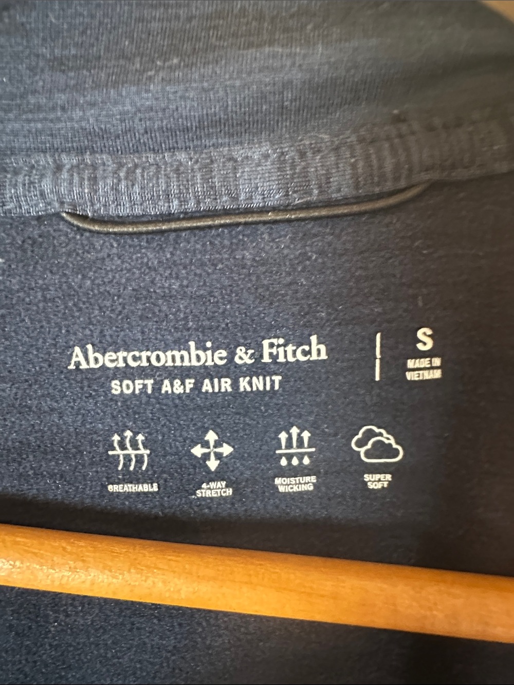 Abercrombie & Fitch Navy Soft Air Knit 1/4 Zip Shirt - Picture 2 of 4